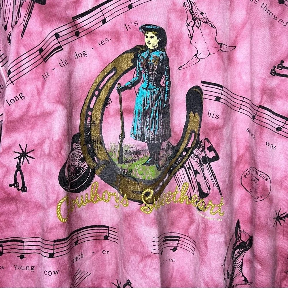 Vintage Cowboy's Sweetheart Pink Tee Size XL - Picture 2 of 8